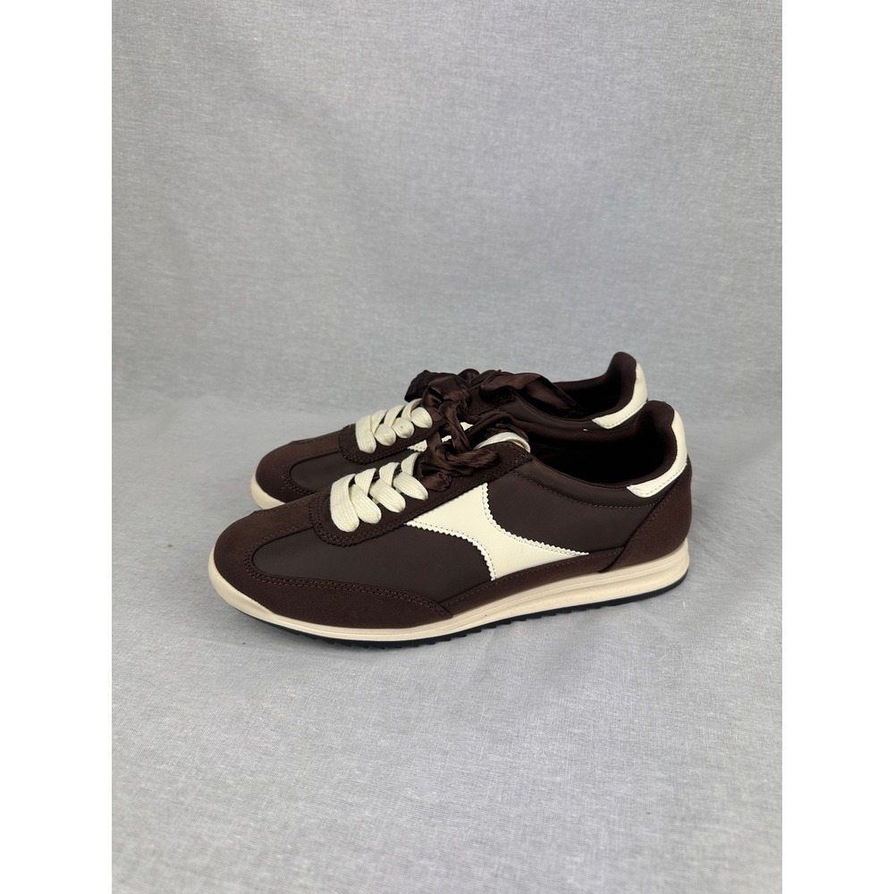 Universal Thread Brown Cream Memory Foam Sneakers Shoes Womens Size‎ 8.5